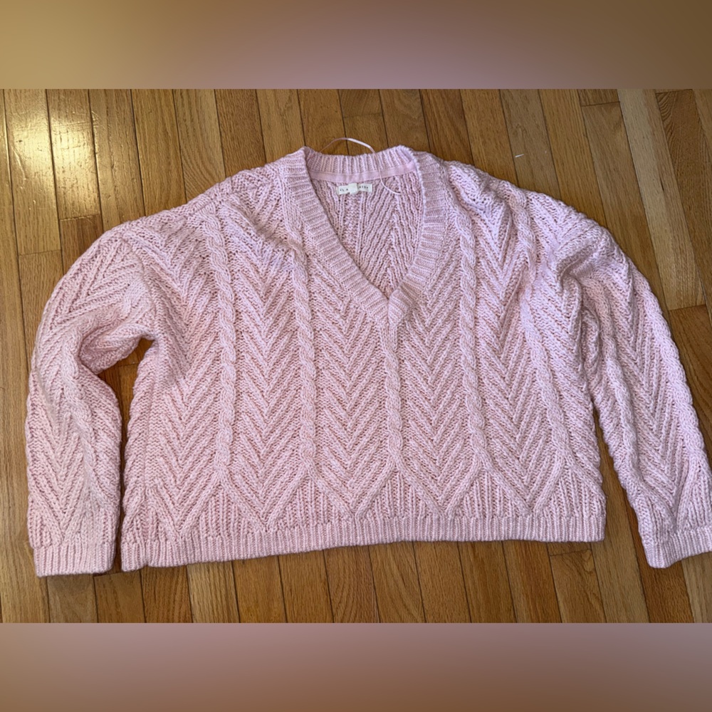 Pacsun La Hearts Light Pink V-Neck Sweater